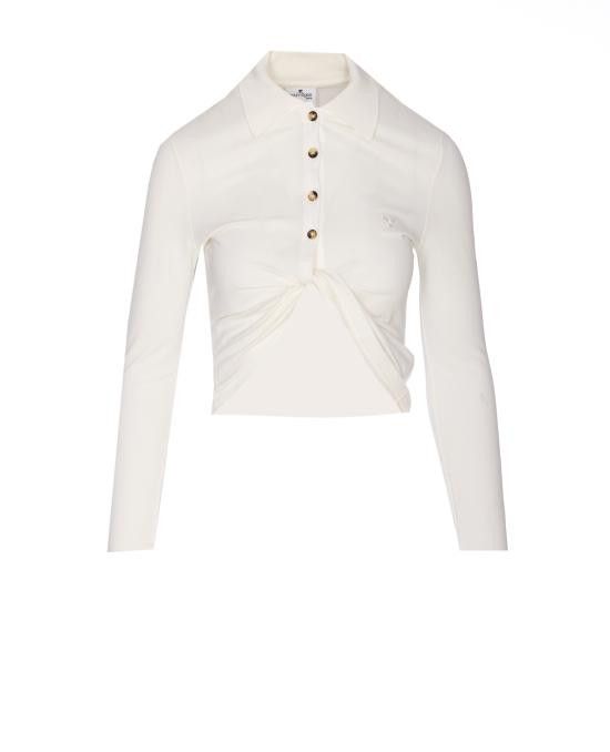 Tシャツ・カットソー COURREGES Woman Polo Shirt White 225JPO048JS0193 0001 Courreges COURREGES Women Polo Shirts 225JPO048JS0193 0001