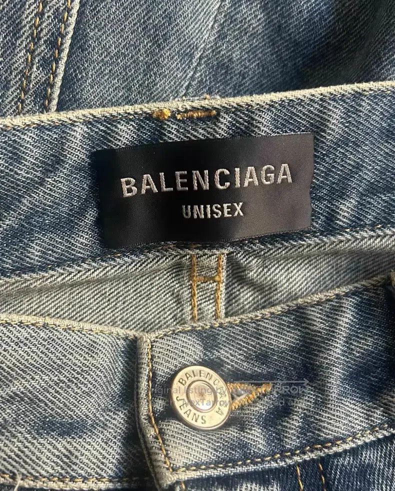 Balenciaga Balenciaga size XS Sun Bleached Light Indigo Denim Bell Bot Size US 27 - 4 Thumbnail