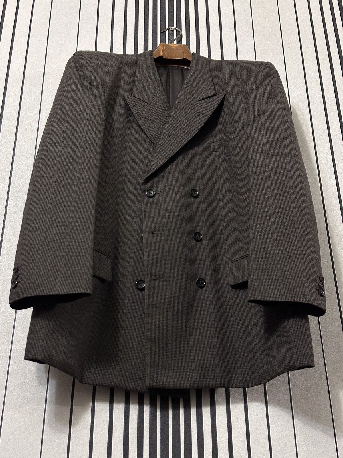 Comme des Garcons A/W89 Comme des Garcons Plaid Brown/Gray Luxury Wool Suit Size 48R - 5 Thumbnail