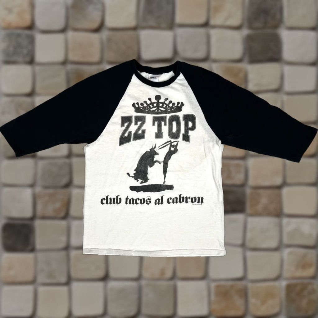 Anvil VINTAGE Men’s ZZ Top Club Tacos al Cabron Tee Design by Gibbons Sz S T-Shirt Mens Size US S / EU 44-46 / 1 - 1 Thumbnail