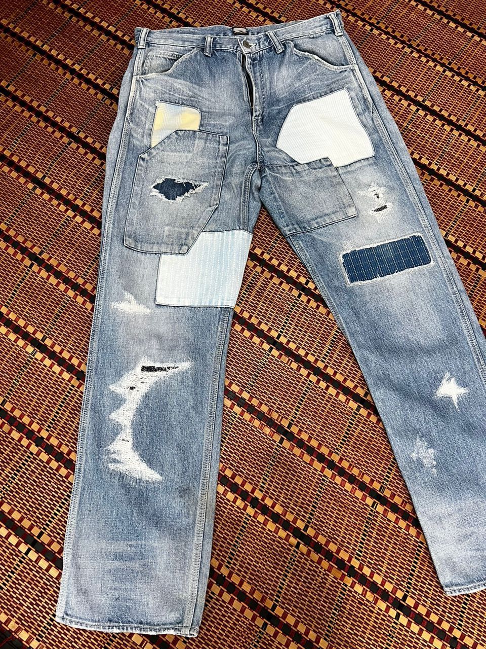 Momotaro Jeans Momotaro Patchwork Denim Jeans Size US 35 - 8 Thumbnail