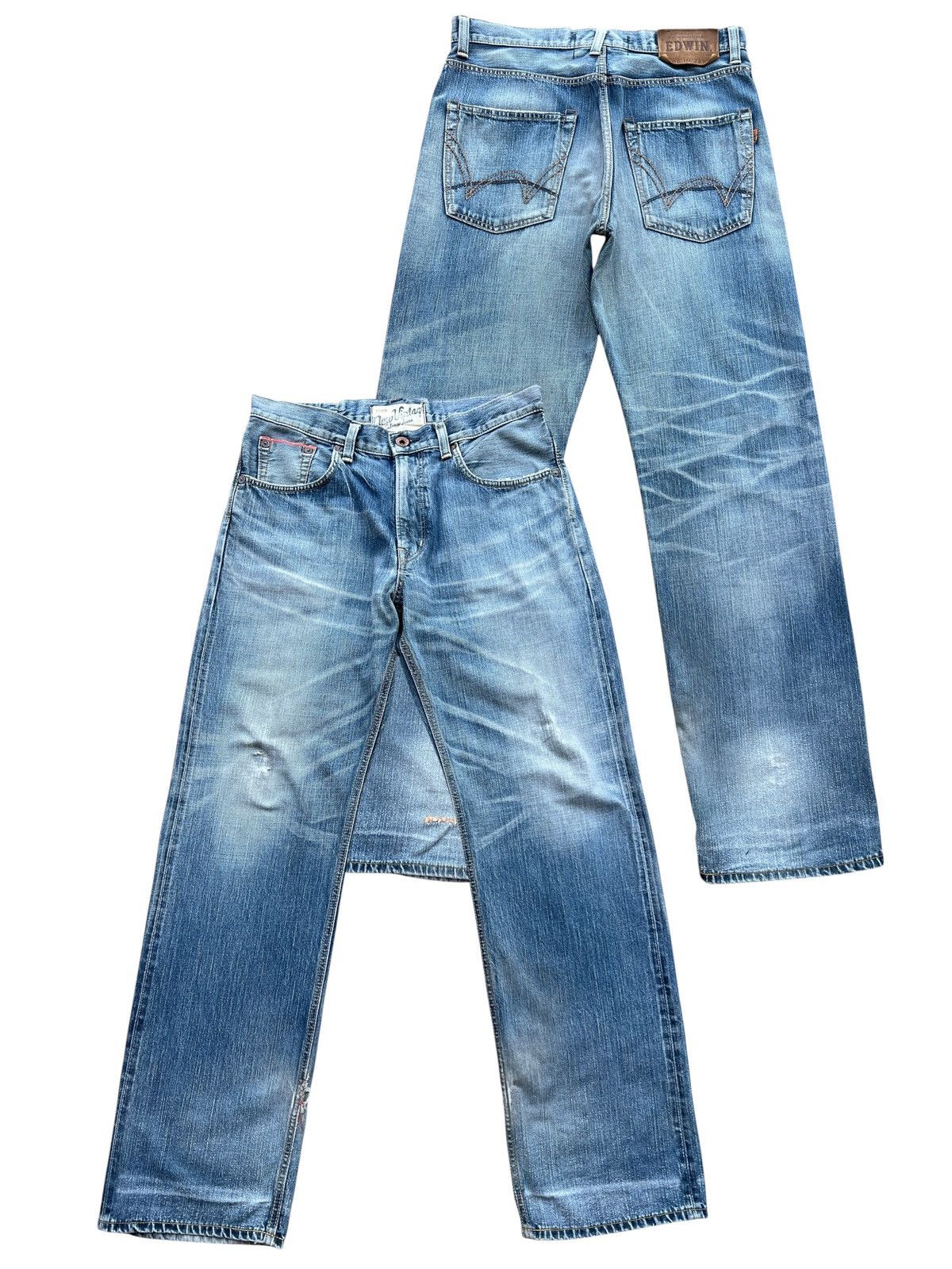 Edwin Vintage Edwin Selvedge Distressed Denim Jeans 36x34 Size US 36 / EU 52 - 1 Thumbnail