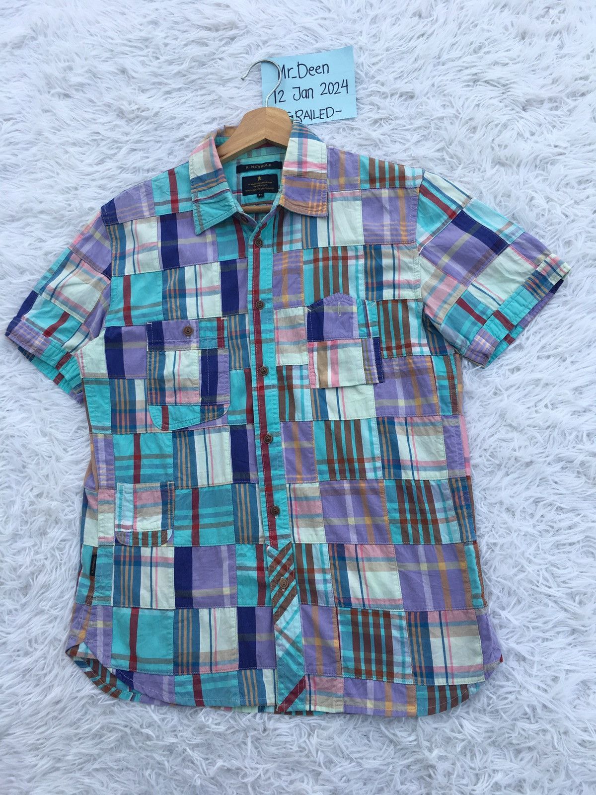 R.Newbold Rare Vintage R. Newbold Checkered Collar Shirt Size US M / EU 48-50 / 2 - 4 Thumbnail
