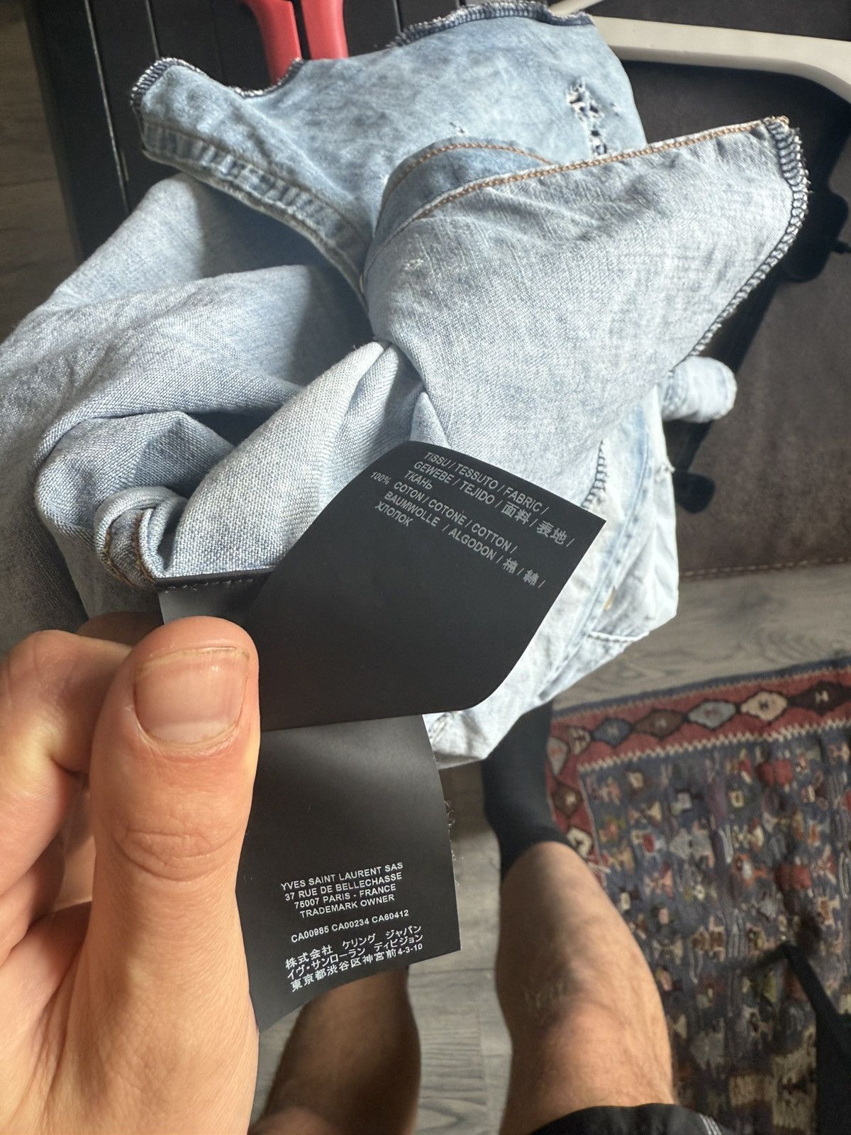 Saint Laurent Paris Distressed Western Denim Shirt Size US S / EU 44-46 / 1 - 13 Thumbnail