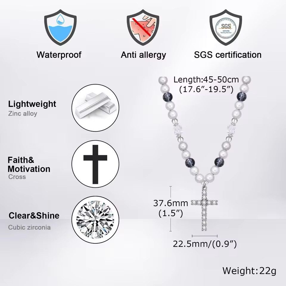 Jewelry Crystal Cross Pendant Necklaces Size ONE SIZE - 5 Thumbnail