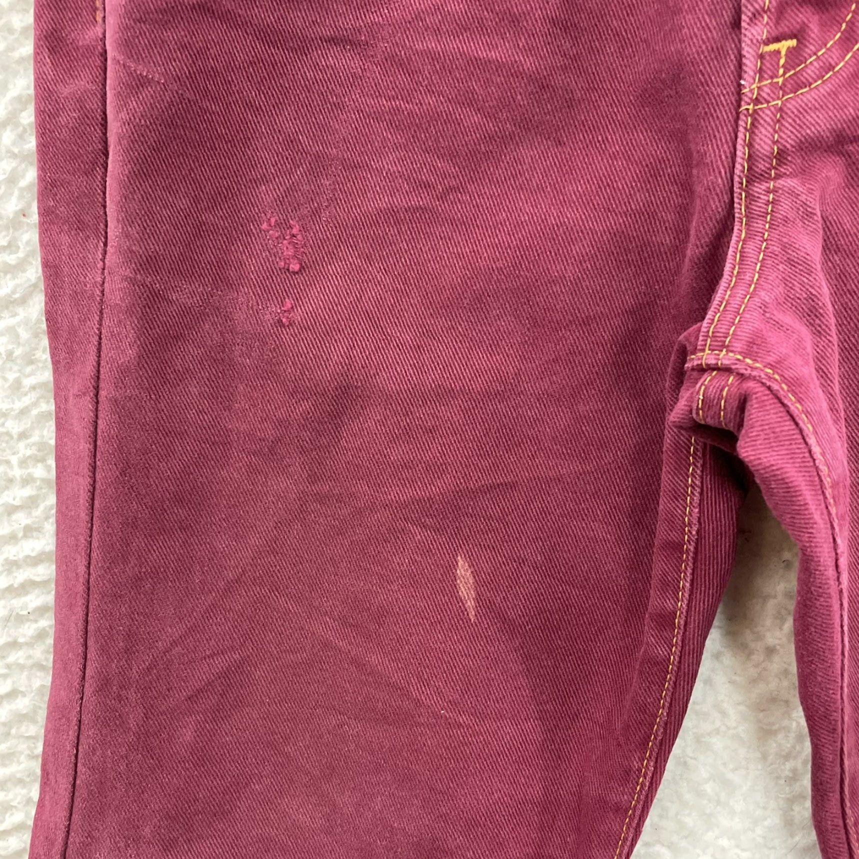 Bell VINTAGE Acquaverde Jeans 6 27 Short Red Denim High Waisted 70s Western Bell Bottoms Flare Womens Mens Girls Size 28" / US 6 / IT 42 - 5 Thumbnail