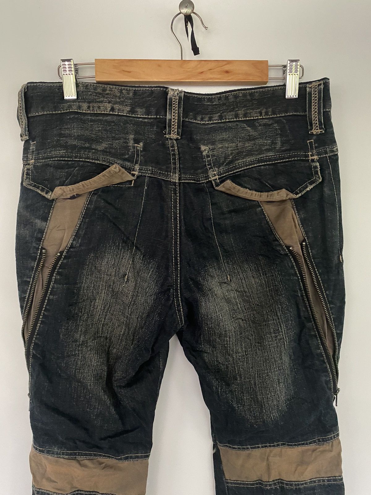 PPFM Japanese Brand PPFM Distressed Zippered Denim Jeans Pants Size US 32 / EU 48 - 13 Thumbnail