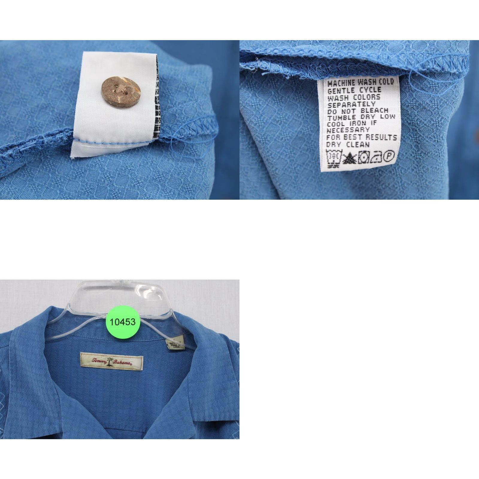 Tommy Bahama Tommy Bahama Shirt Men's Large Blue Retro Diamond Embroidery Textured Vacation Shirt Size US L / EU 52-54 / 3 - 8 Thumbnail