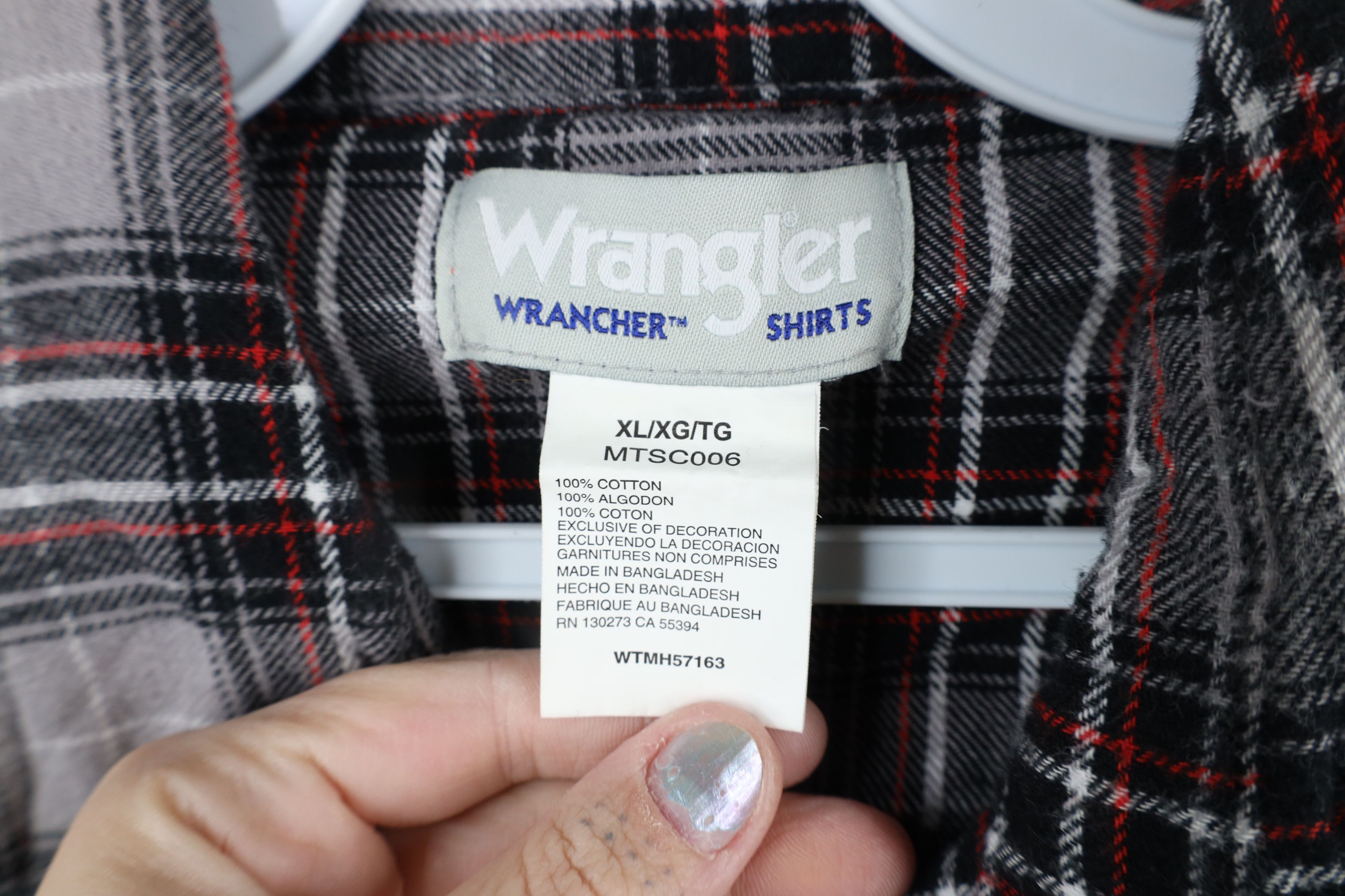 Vintage × Wrangler Vintage Wrangler Western Snap Button Collared Shirt Plaid Size US XL / EU 56 / 4 - 6 Thumbnail