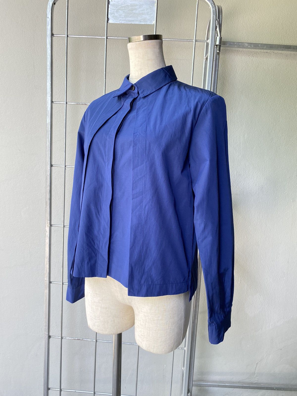 Japanese Brand Avant Le Temps Women Navy Blue Long Sleeve Shirt Size XS / US 0-2 / IT 36-38 - 18 Thumbnail