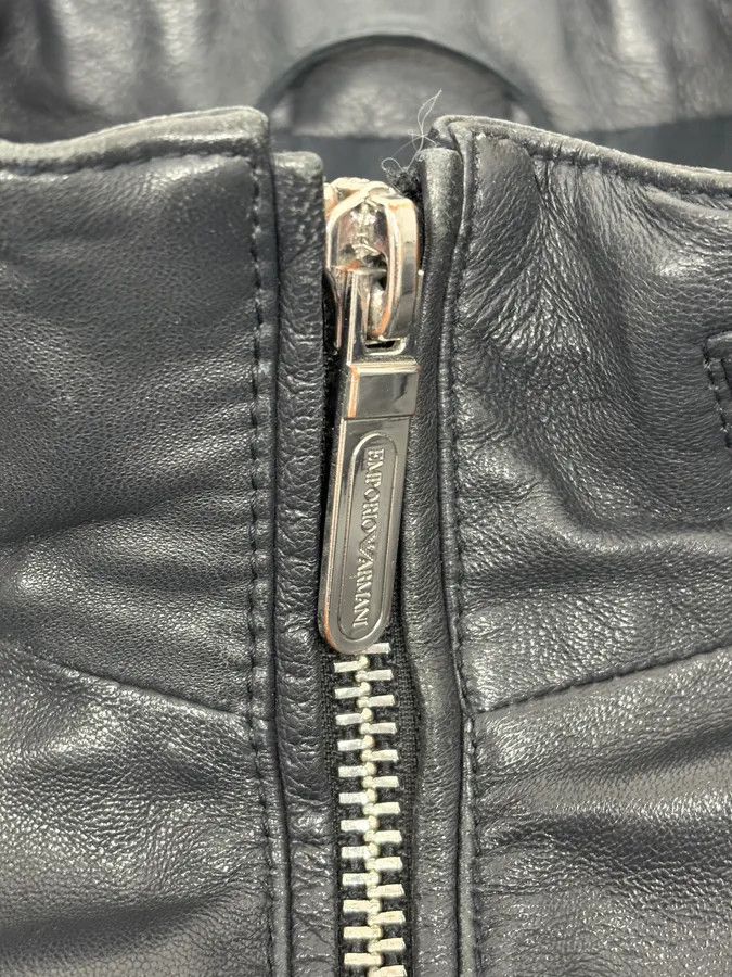 Emporio Armani SS2019 Emporio Armani Black Leather Minimalist Jacket Size US S / EU 44-46 / 1 - 9 Thumbnail