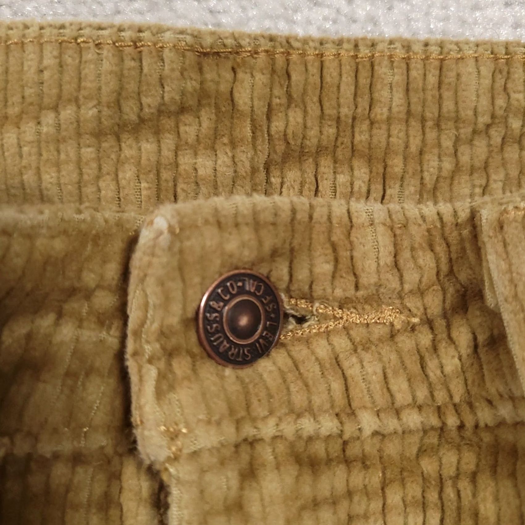 Levi's Levi's Skinny Corduroy Jeans Pants Women's 29X30 Golden Brown Mid-Rise Jeans Womens Regular 29 Brown Solid Retro College Denim Stretch Inseam 30 Size 29" - 4 Thumbnail