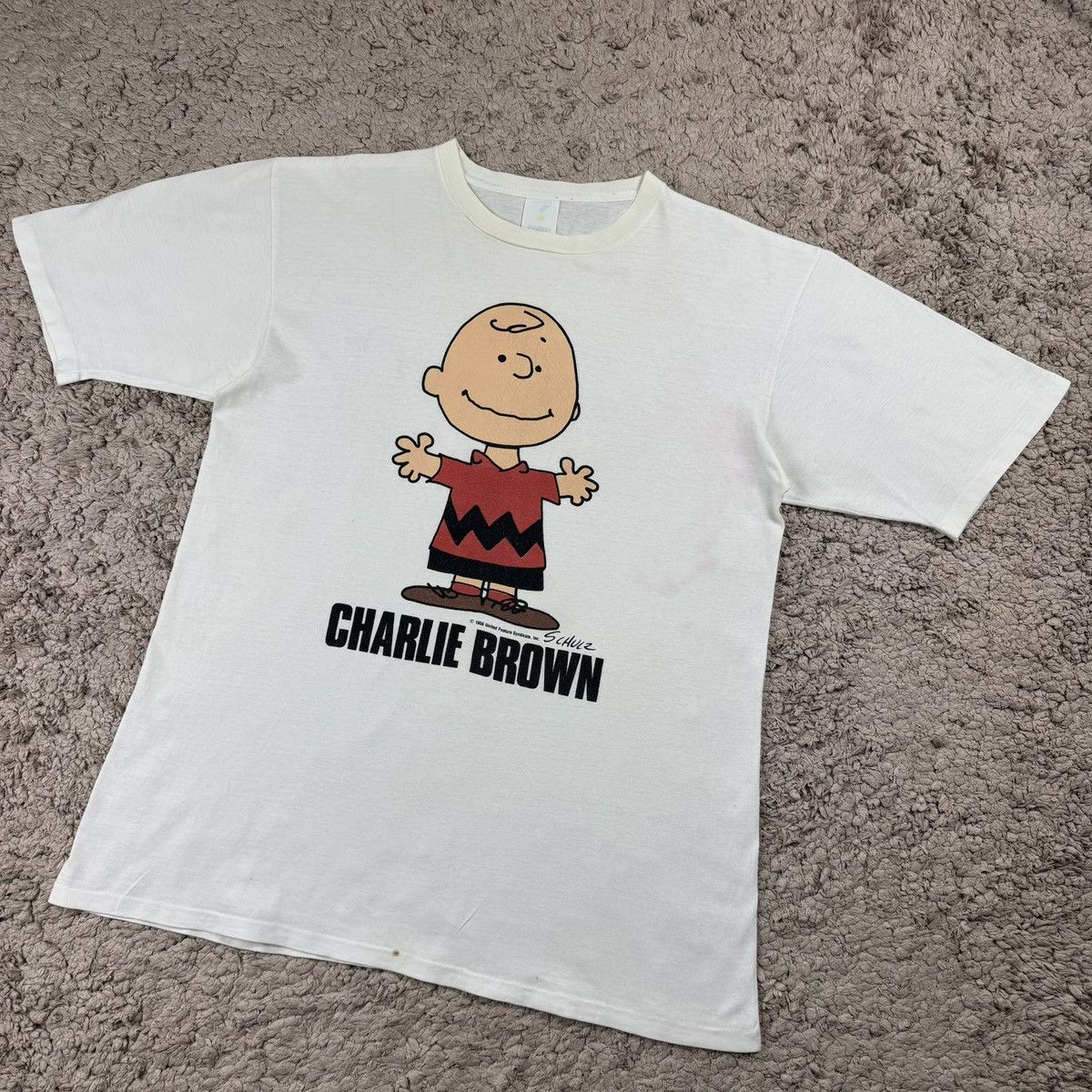 Vintage Vintage Cartoon Peanuts Charlie Brown Graphic T-shirt Size US L / EU 52-54 / 3 - 4 Thumbnail