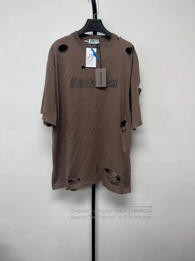 Balenciaga Solid Logo Print Short Sleeve T-Shirt Women's R