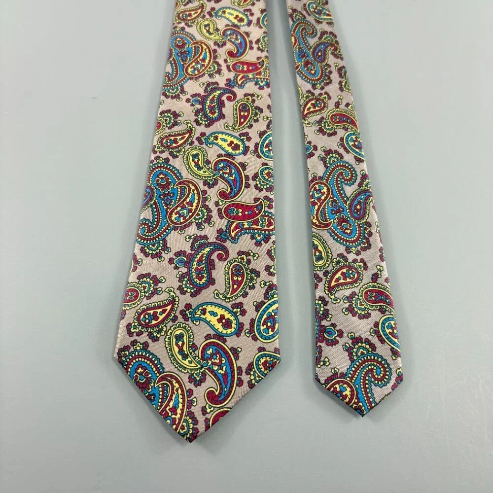 Other Lorenzo Greyish / Multi Paisley Men's Tie 3 1/4" x 59" Size ONE SIZE - 2 Thumbnail
