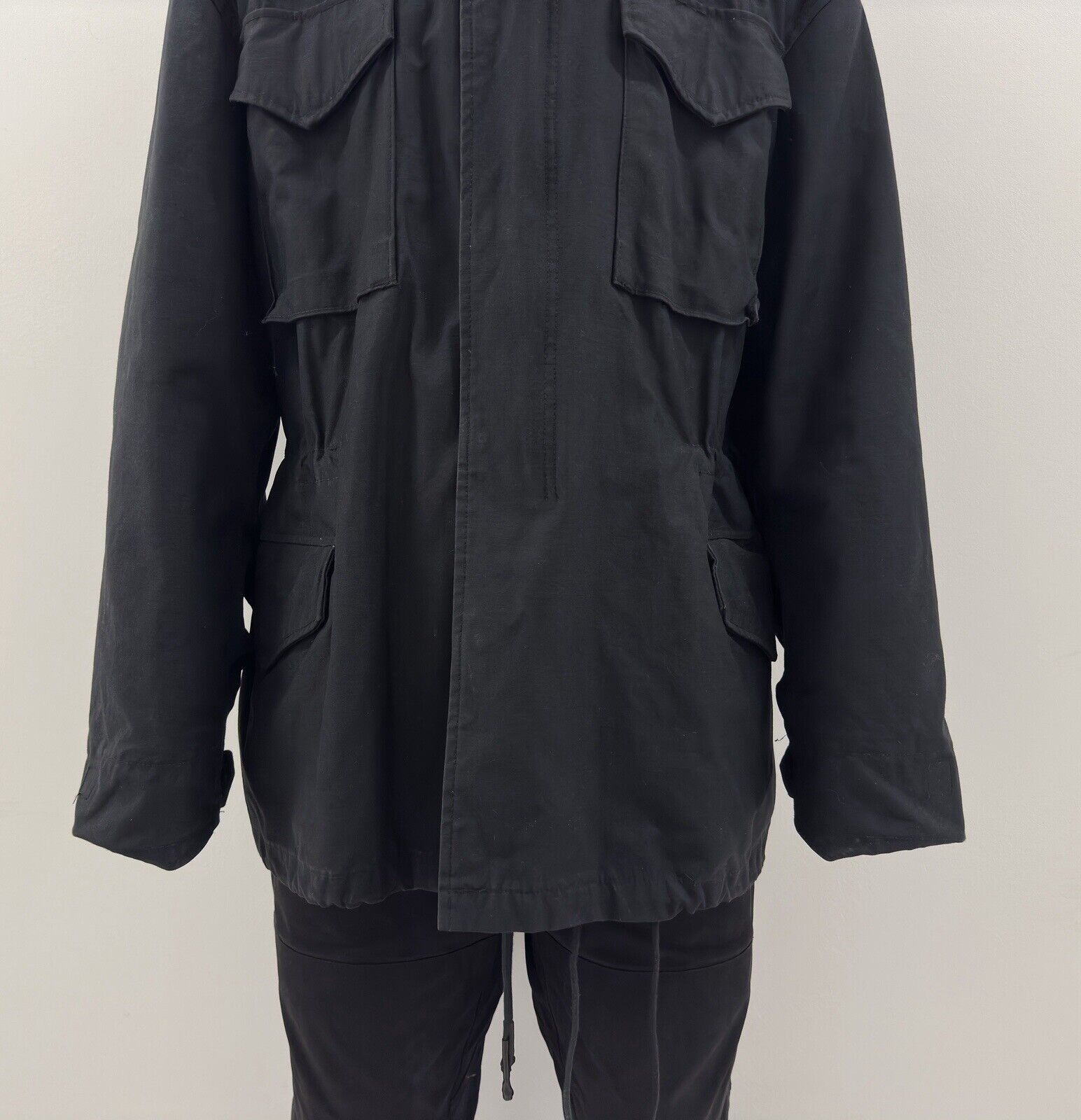 Alpha Industries VINTAGE ALPHA INDUSTRIES M65 ARMY fly JACKET MENS BLACK RARE Size US XL / EU 56 / 4 - 5 Thumbnail