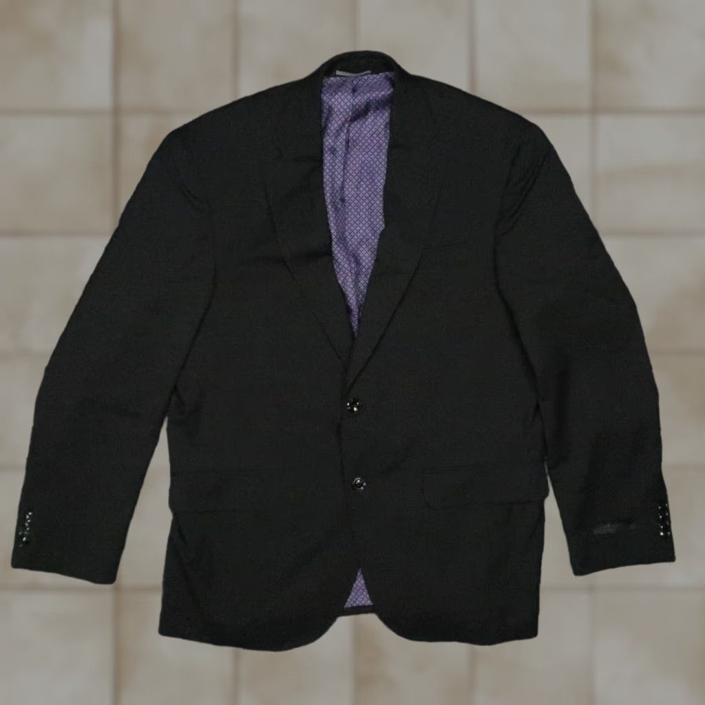 Ted Baker Ted Baker Blazer Mens 40 Regular Black Wool Suit Jacket Double-Vented Formal Size 40R - 1 Thumbnail