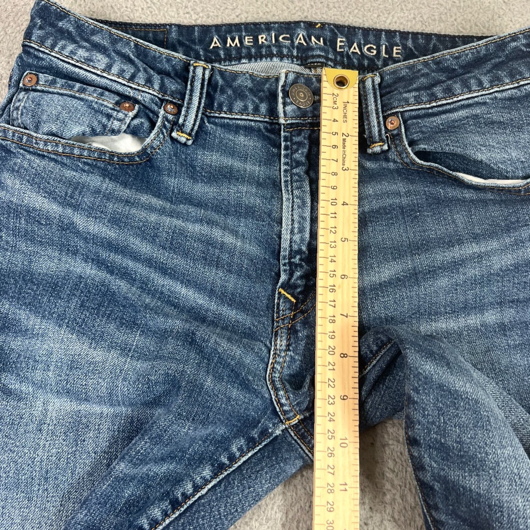 American Eagle Outfitters VINTAGE American Eagle Jeans Men's 30x31 Slim Skinny Denim Medium Wash Casual Pants Mens Size US 30 / EU 46 - 3 Thumbnail
