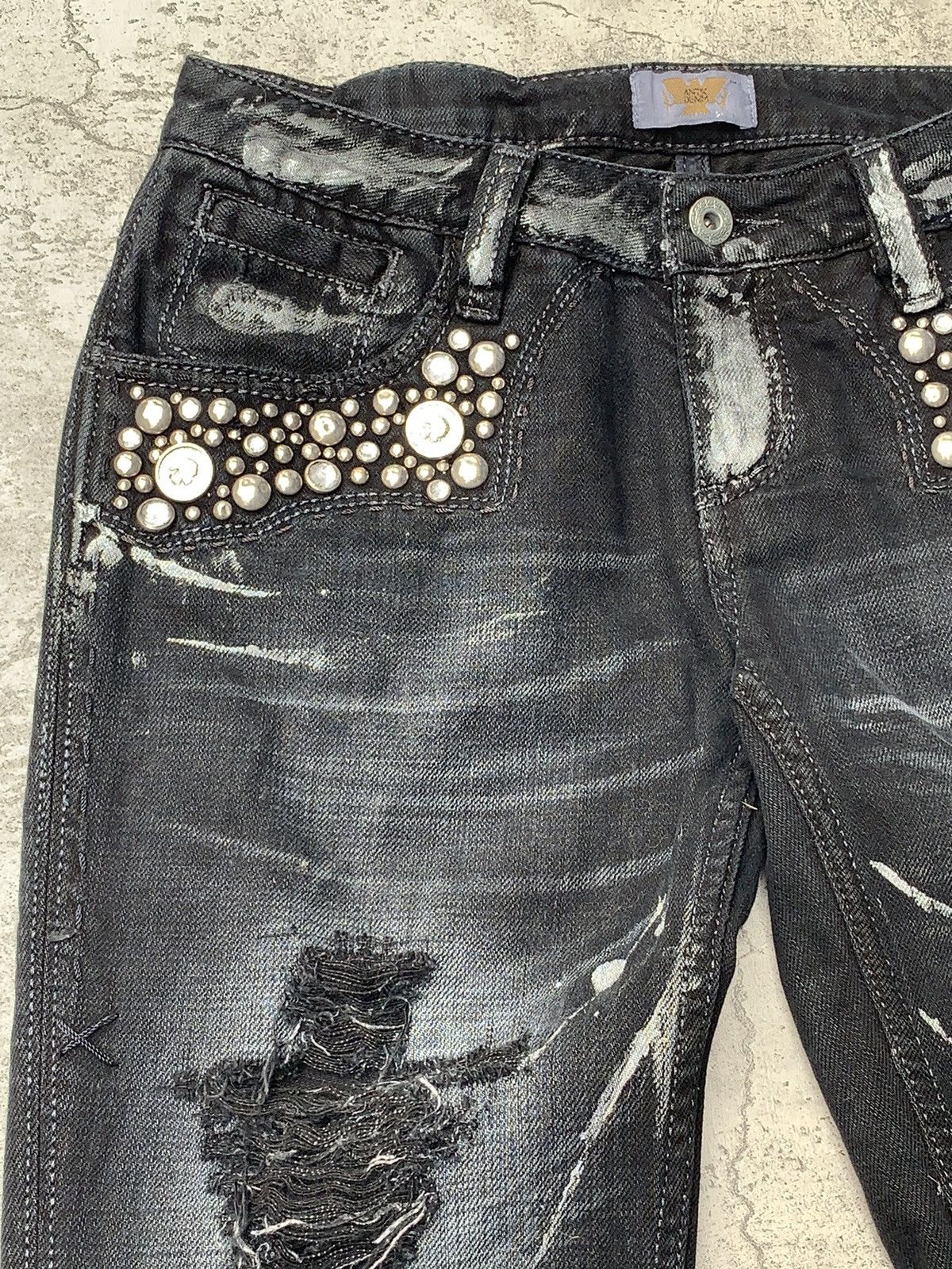 Japanese Brand ANTIK DENIM distressed coin flare jeans Size US 26 / EU 42 - 4 Thumbnail