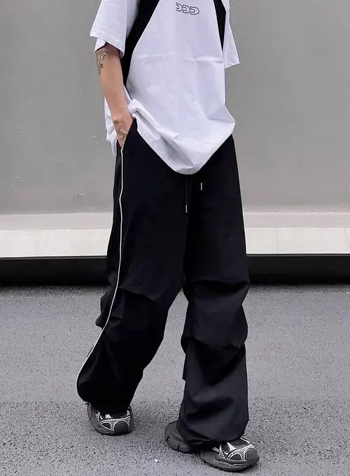 Japanese Brand Miyuki x Reia Black High Street Vintage Loose Casual Pants Size US 32 / EU 48 - 1 Thumbnail