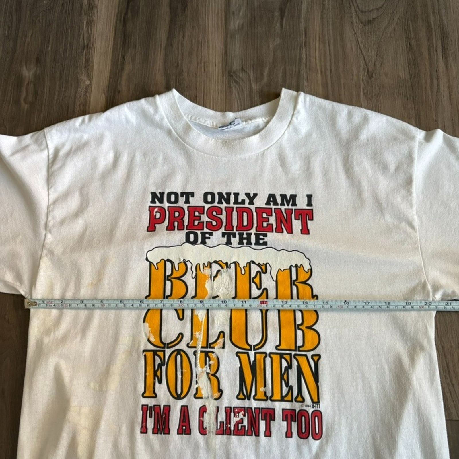 Vintage Vintage 1990s Paint Splatter T-Shirt Beer Club Men Size L Size US L / EU 52-54 / 3 - 8 Thumbnail