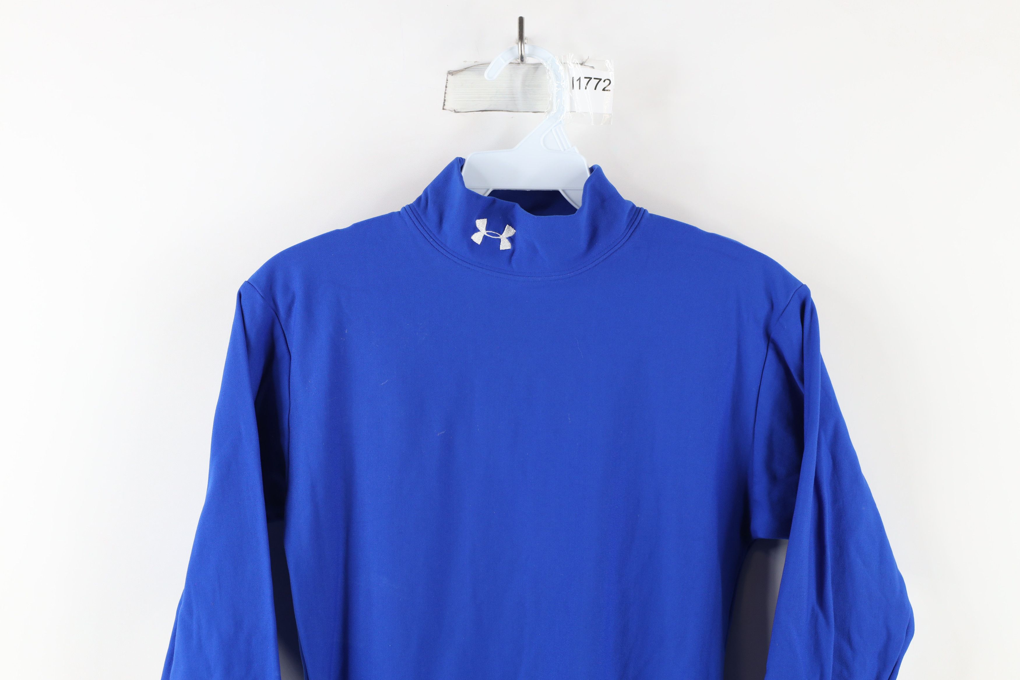 Under Armour × Vintage Under Armour Compression Mock Neck Training T-Shirt Blue Size US S / EU 44-46 / 1 - 2 Thumbnail