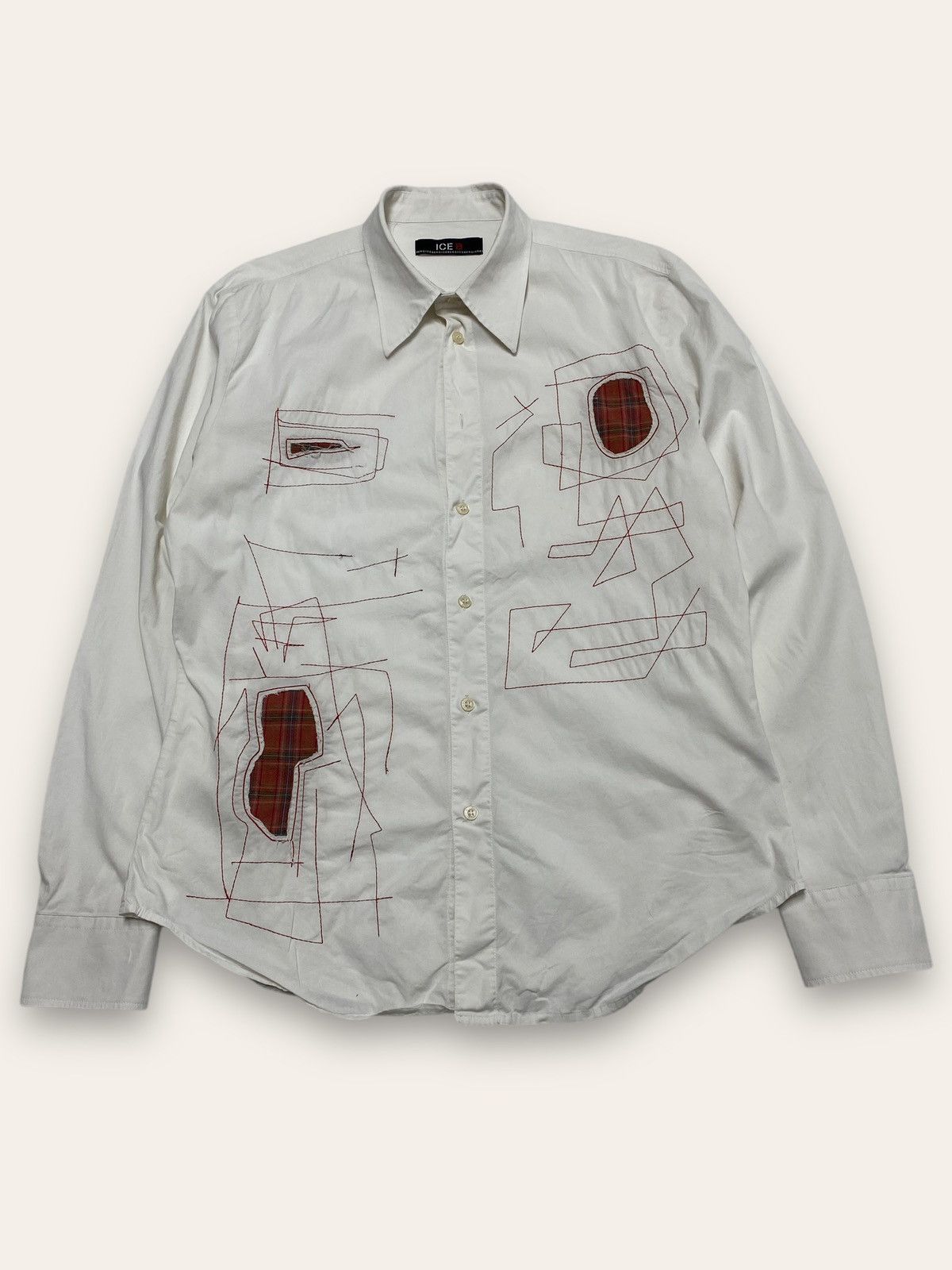 Iceberg 90s Vintage ICEBERG Abstract Art Button Up Shirt Avant Garde Size US M / EU 48-50 / 2 - 1 Thumbnail