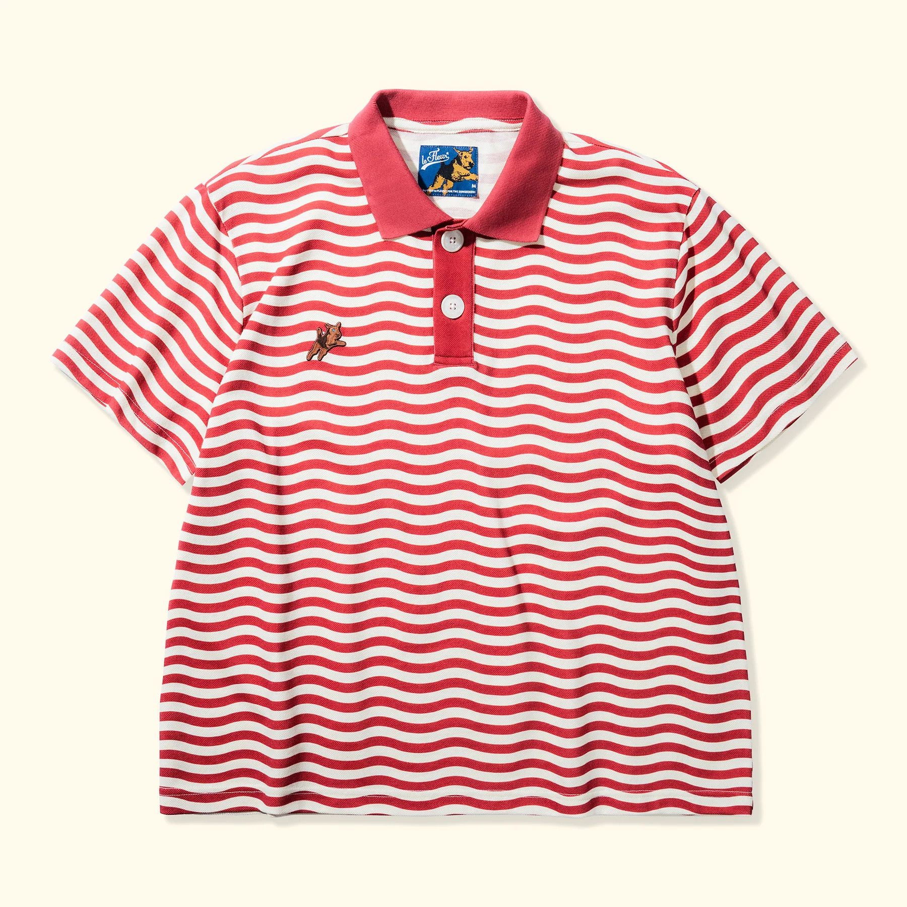 Golf Wang × Golf le Fleur WAVY STRIPE KNIT POLO RED | Grailed