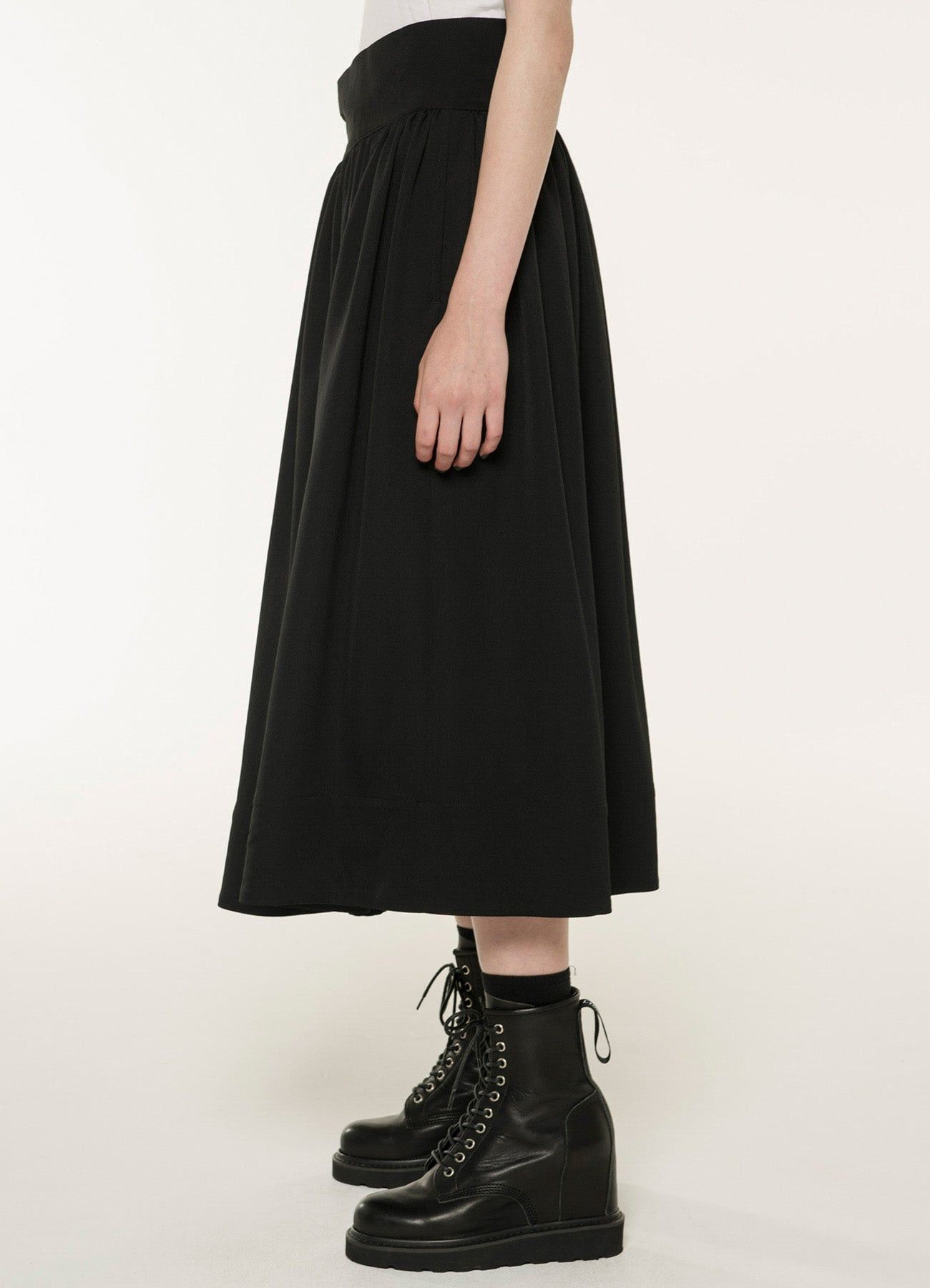Limi Feu LIMI feu Yohji Yamamoto - W/Gabardine Long Gathered Skirt Size 29" - 9 Thumbnail