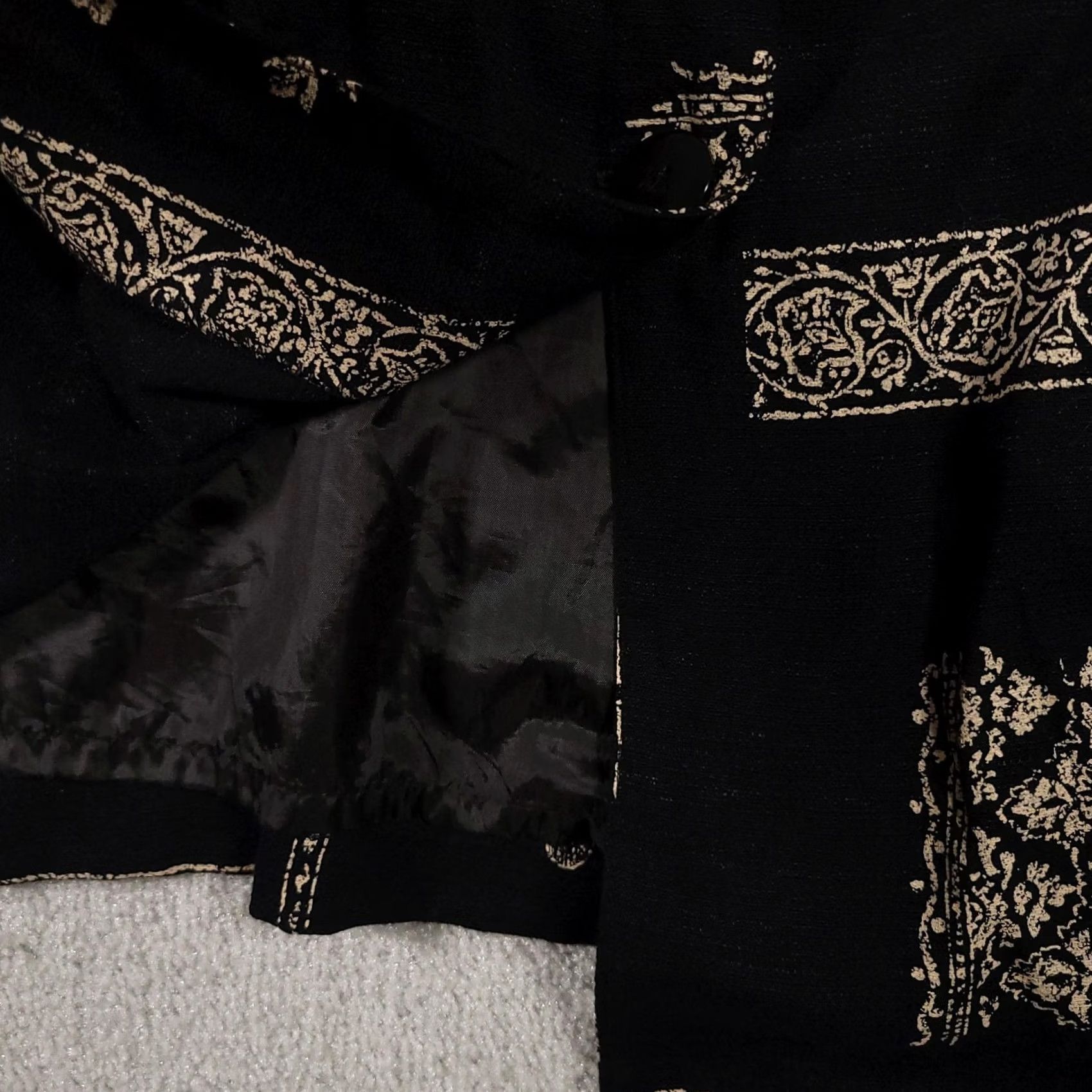Vintage VINTAGE Kensington Square Blazer Womens 2X Black Gold Floral Brocade 90s Jacket Size XXL / US 16-18 / IT 52-54 - 6 Thumbnail