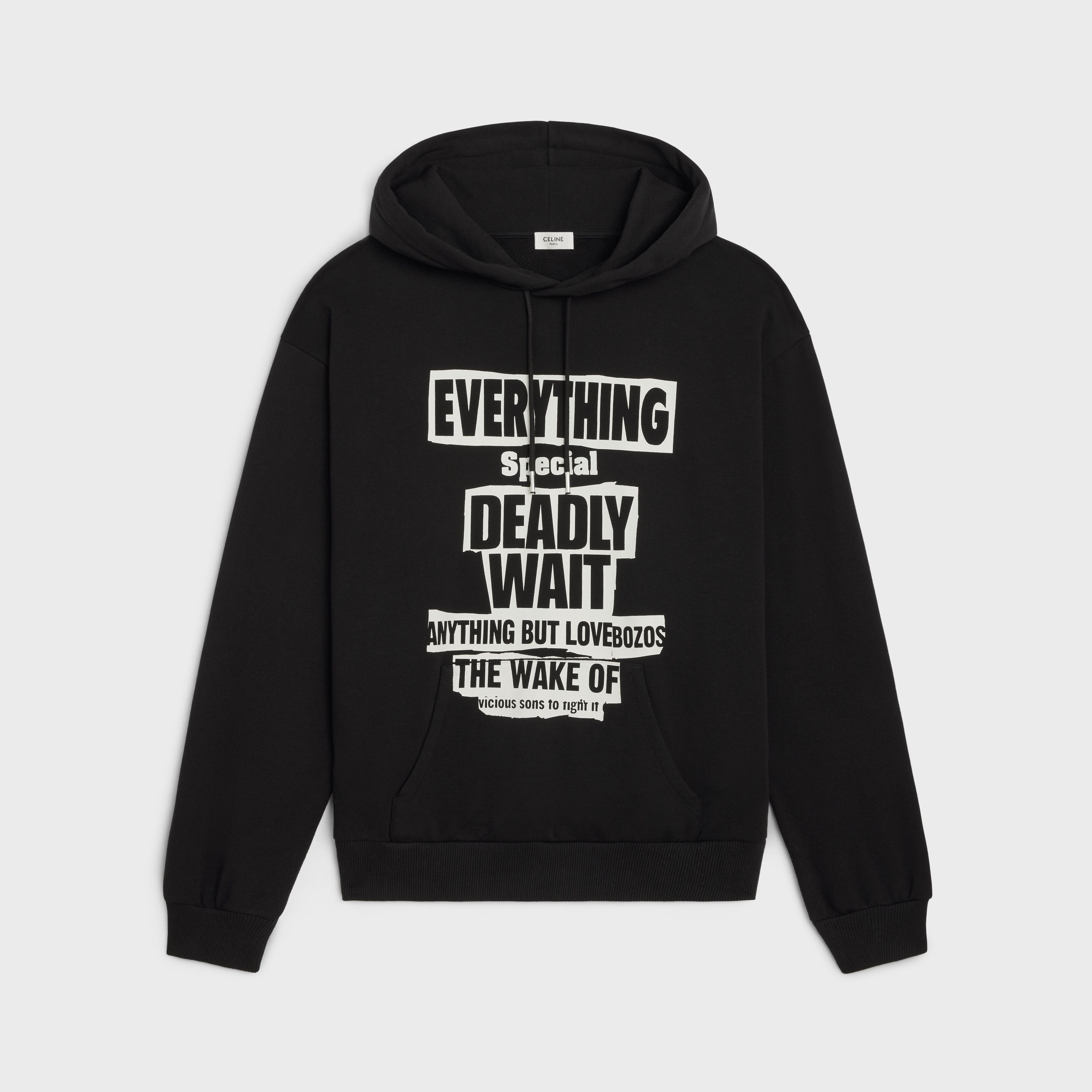 Celine Loose Hoodie "Everything Special" Print In Cotton Fleece Size US M / EU 48-50 / 2 - 1 Thumbnail