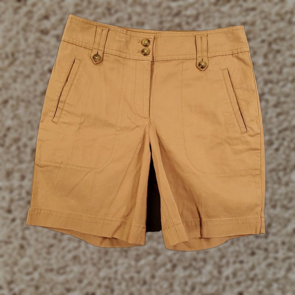 Talbots Talbots Womens Shirts Size 2 Orange Brown Chino Stretch Pockets Slash Pocket Flat Front Regular Fit Cotton Blend Spandex Size XS / US 0-2 / IT 36-38 - 1 Thumbnail