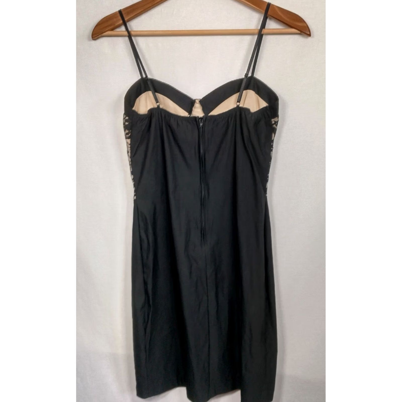 Vintage Top 10 Cocktail Dress Medium Black Lace Sleeveless Sweetheart Short Sexy Evening Party Dress Women Size M / US 6-8 / IT 42-44 - 2 Thumbnail