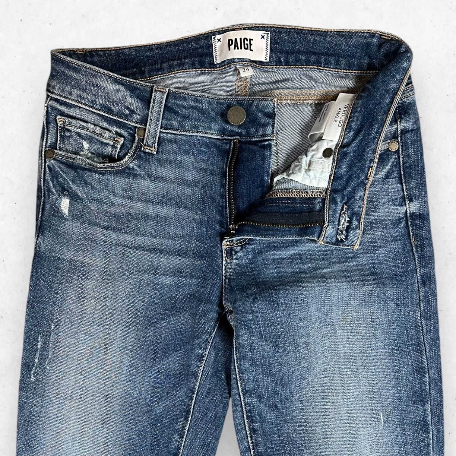 Paige Paige Verdugo Ankle Women's 24 Stretch Denim Raw Hem Casual Size 24" / US 00 / IT 34 - 4 Thumbnail