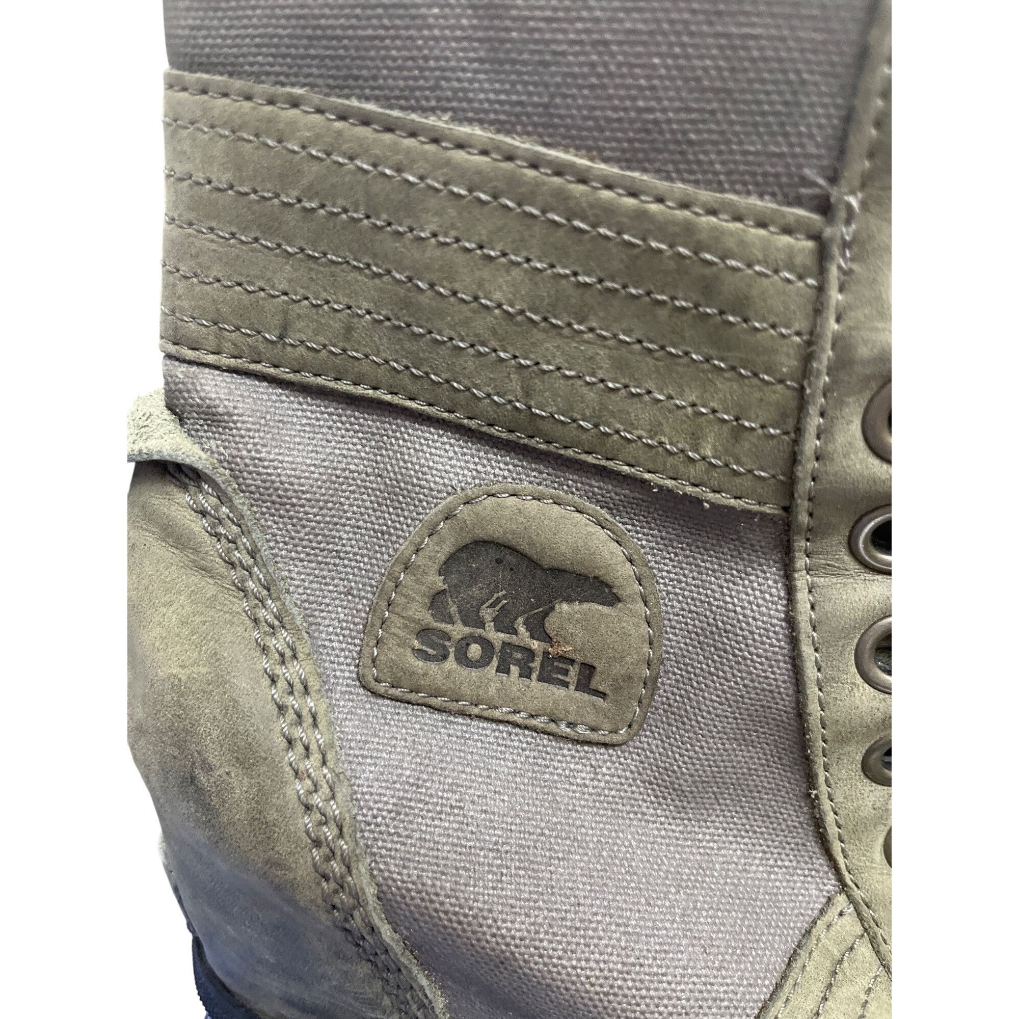 SOREL Sorel wms gray green ankle leather canvas hiking casual boot Size US 8 / IT 38 - 4 Thumbnail