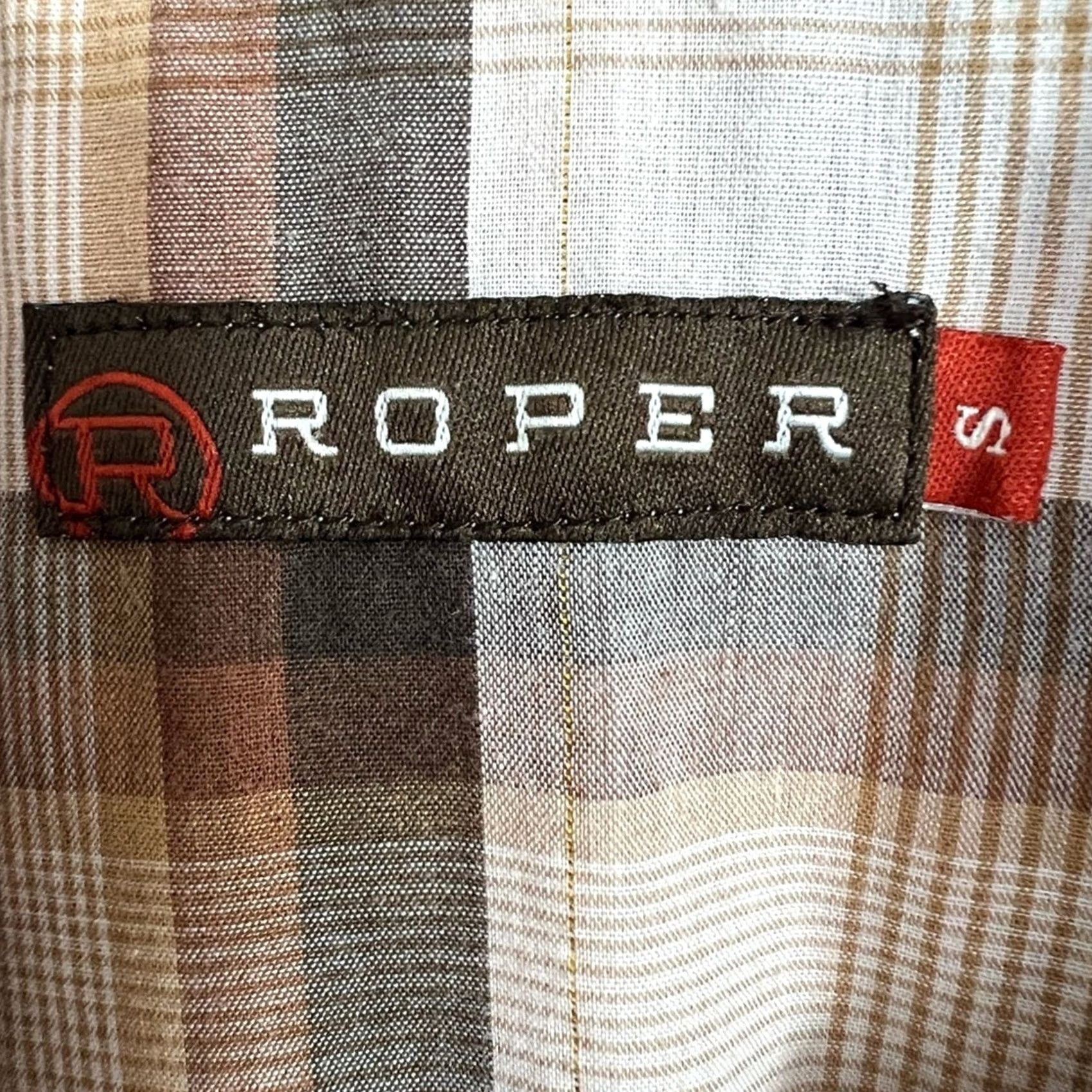 Roper Roper Shirt Brown Plaid Pearl Snap Short Sleeve Size S Mens Pocketed Diamond Pattern Size US S / EU 44-46 / 1 - 4 Thumbnail