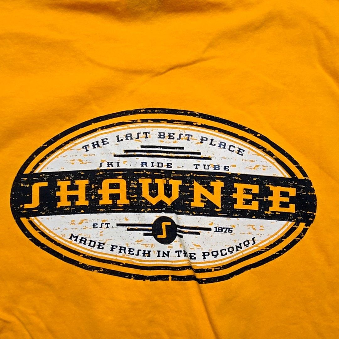 Hanes Vintage Shawnee Ski Ride Tube Shirt Graphic Yellow Small Tee Size US S / EU 44-46 / 1 - 2 Thumbnail