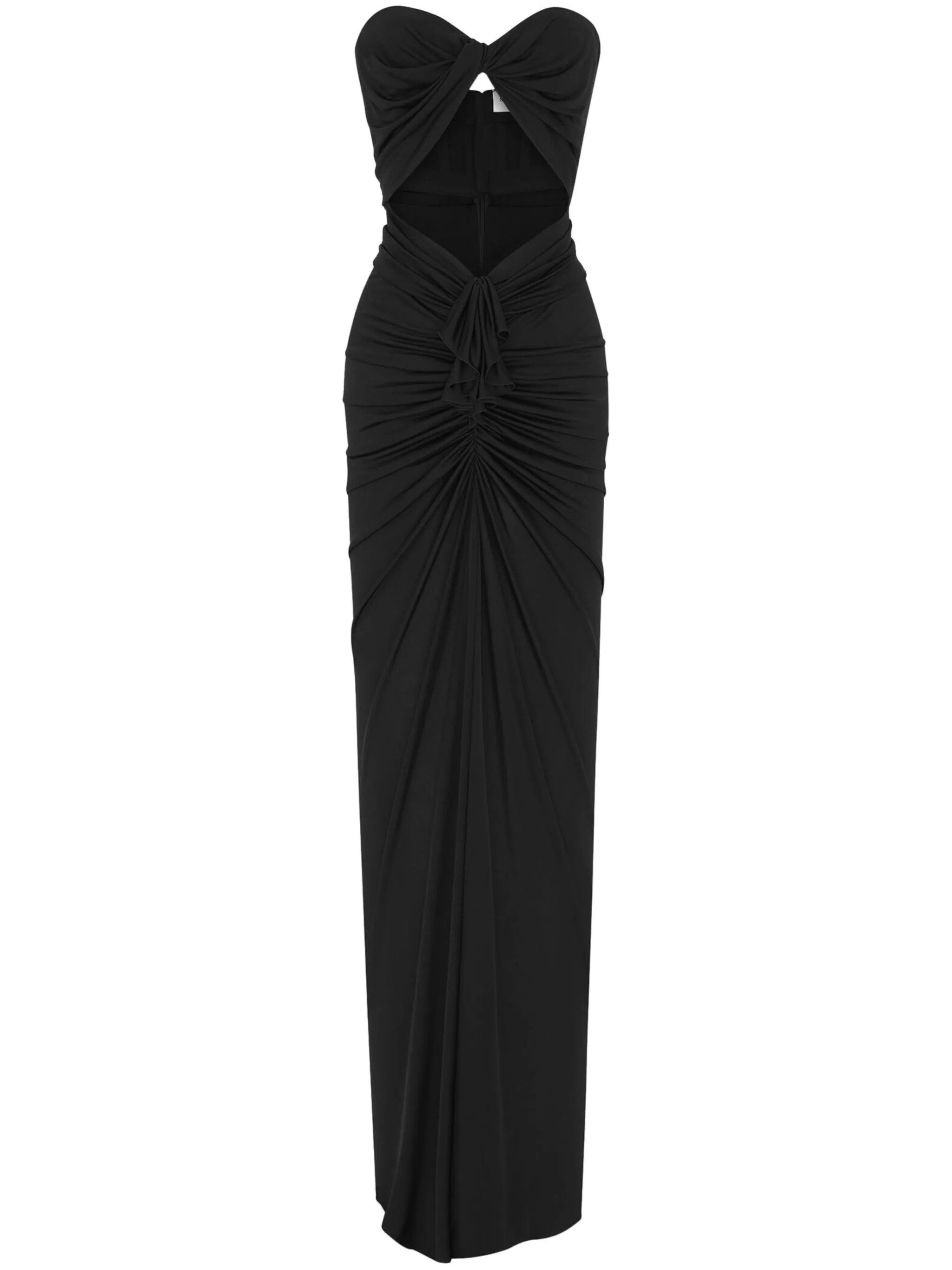 Saint Laurent Paris o1s1wg111024 Strapless Gathered Maxi Dress in Black Size XS / US 0-2 / IT 36-38 - 2 Thumbnail