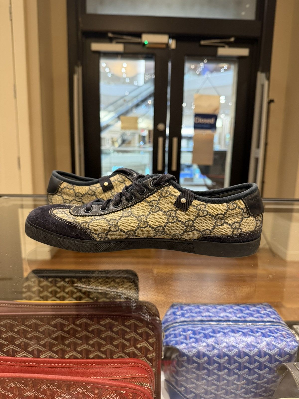 Gucci Gucci Suede GG Supreme Canvas Sneaker Blue Size US 7.5 / EU 40-41 - 4 Thumbnail
