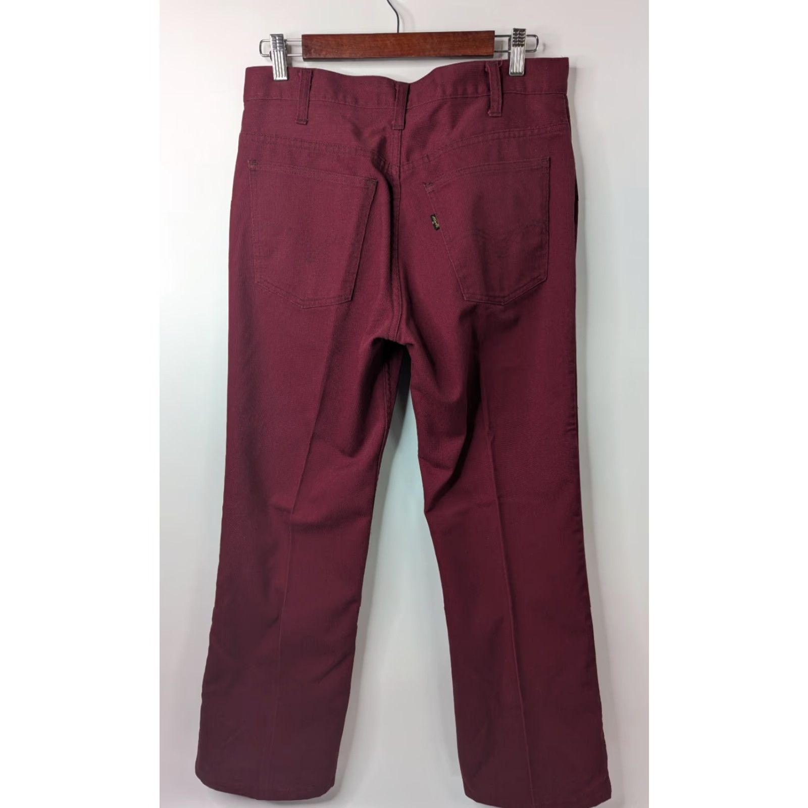 Levi's VINTAGE Levi's 517 Big E Sta Prest Talon Zip Maroon Red Pants 32x28 Size US 32 / EU 48 - 6 Thumbnail