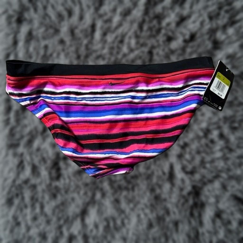 Nike Nike Reversible Low-Rise Bikini Swim Bottom 14 Women Beach Colorful Striped Y2K Womens Size 36" / US 14 / IT 50 - 1 Thumbnail