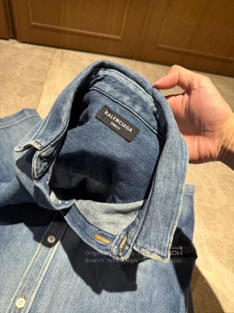 Balenciaga Balenciaga Pocket Logo Embroidery Washed Blue Cotton Denim Size US M / EU 48-50 / 2 - 4 Thumbnail