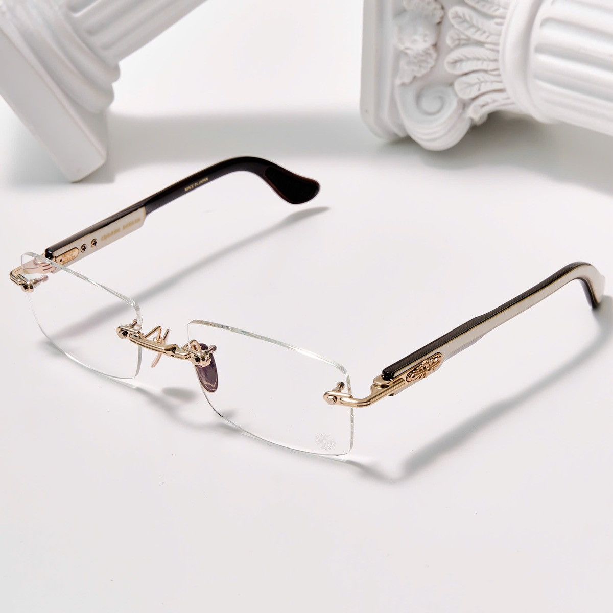 Chrome Hearts CHROME HEARTS DEEP II GOLD PLATED - WHITE EBONY - PIANO VARNISH GLASSES Size ONE SIZE - 2 Thumbnail