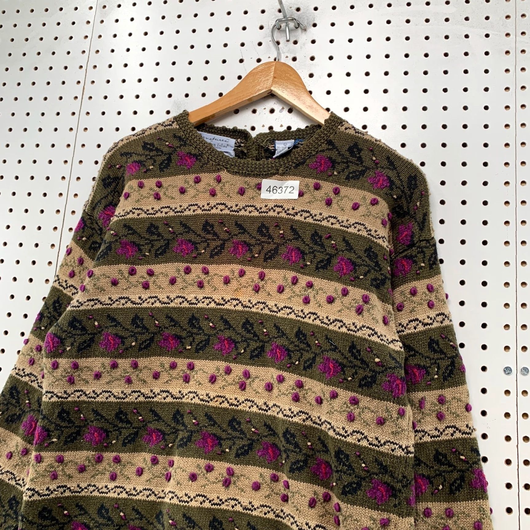 Vintage VINTAGE Signature Northern Isle Hand Embroidered Sweater Womens L Floral Ramie Grandma Size L / US 10 / IT 46 - 7 Thumbnail