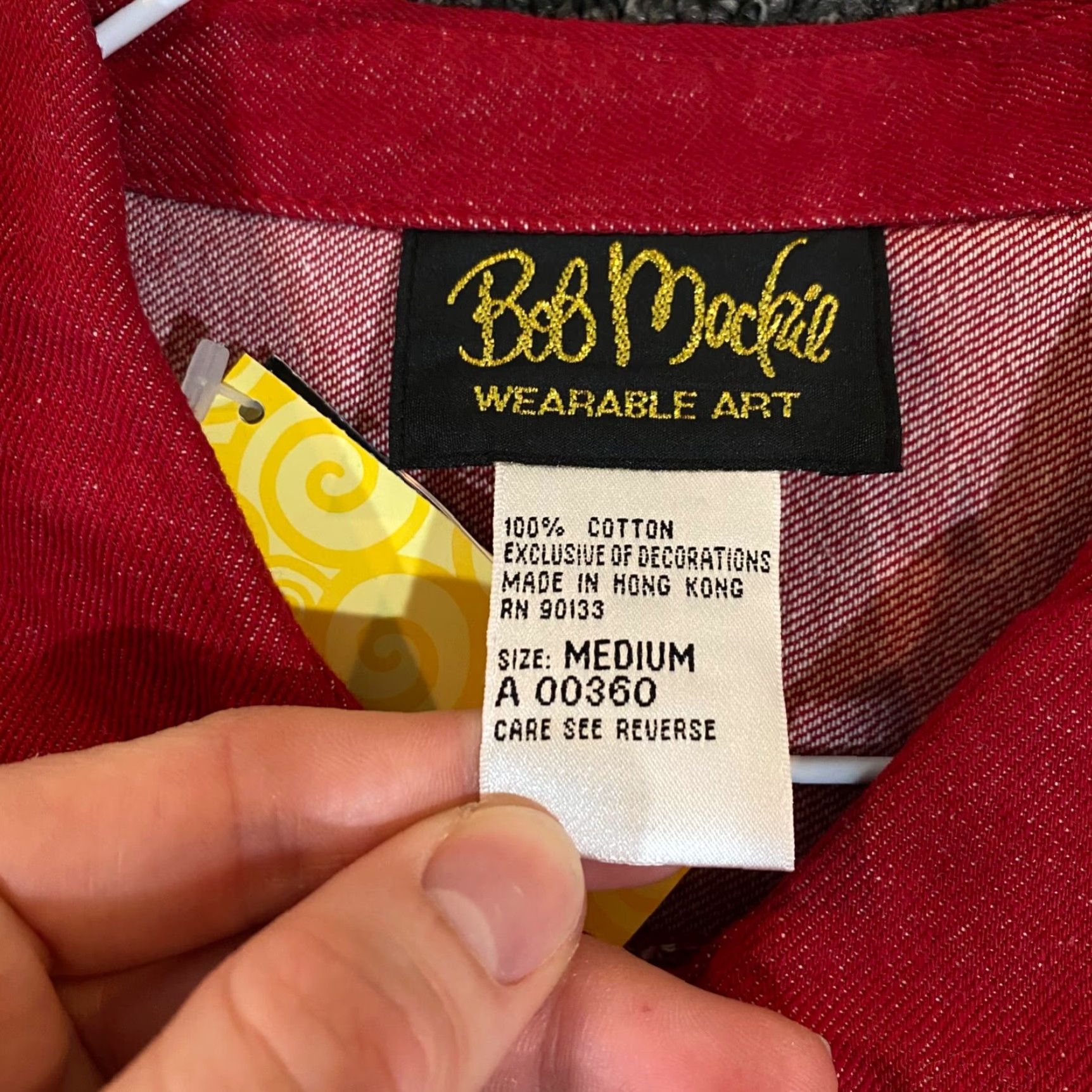 Bob Mackie Bob Mackie Wearable Art Embroidered Button Shirt Shacket Womens Medium Red Denim Shirt Size M / US 6-8 / IT 42-44 - 3 Thumbnail