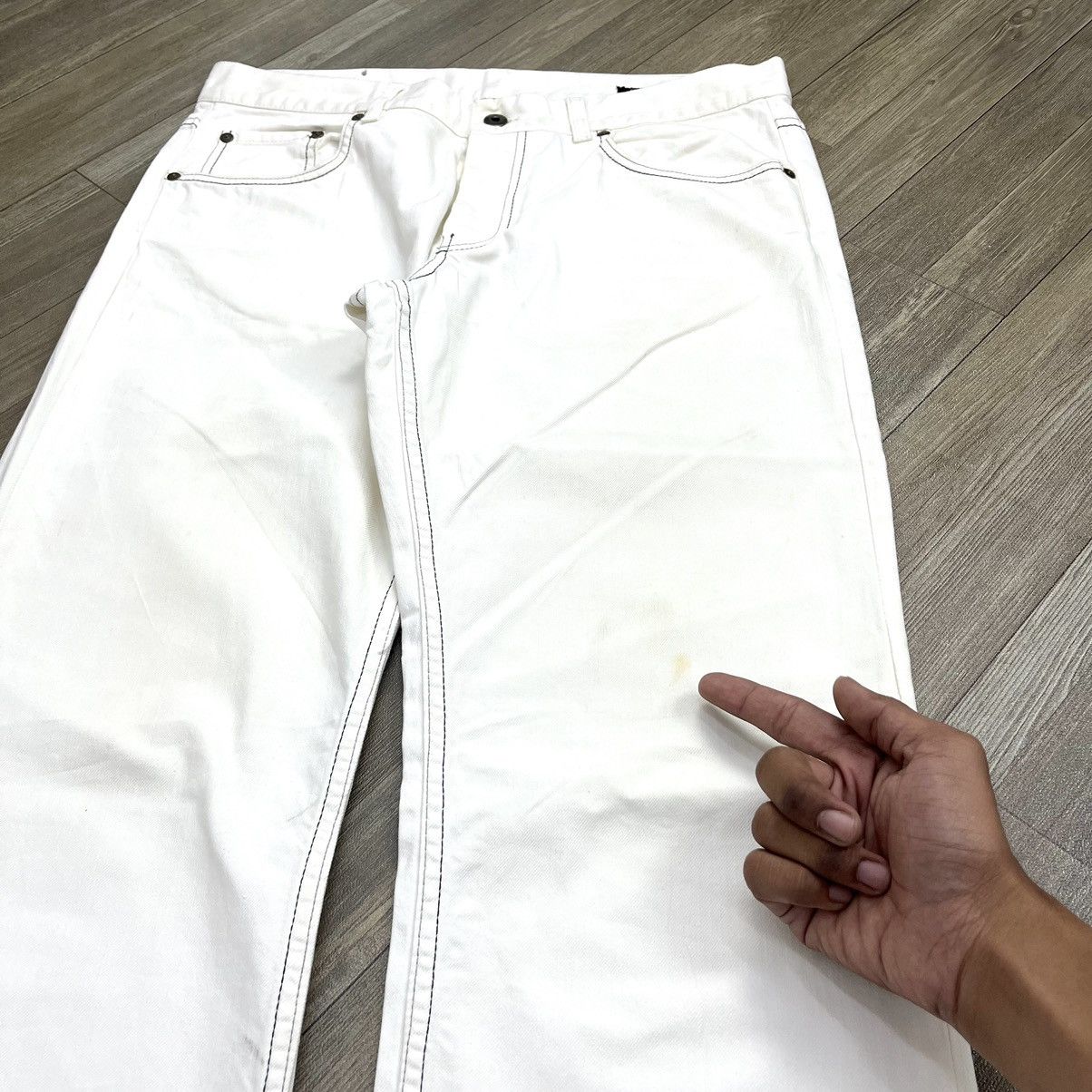 Miu Miu Miu Miu Denim White Pants Size US 30 / EU 46 - 15 Thumbnail