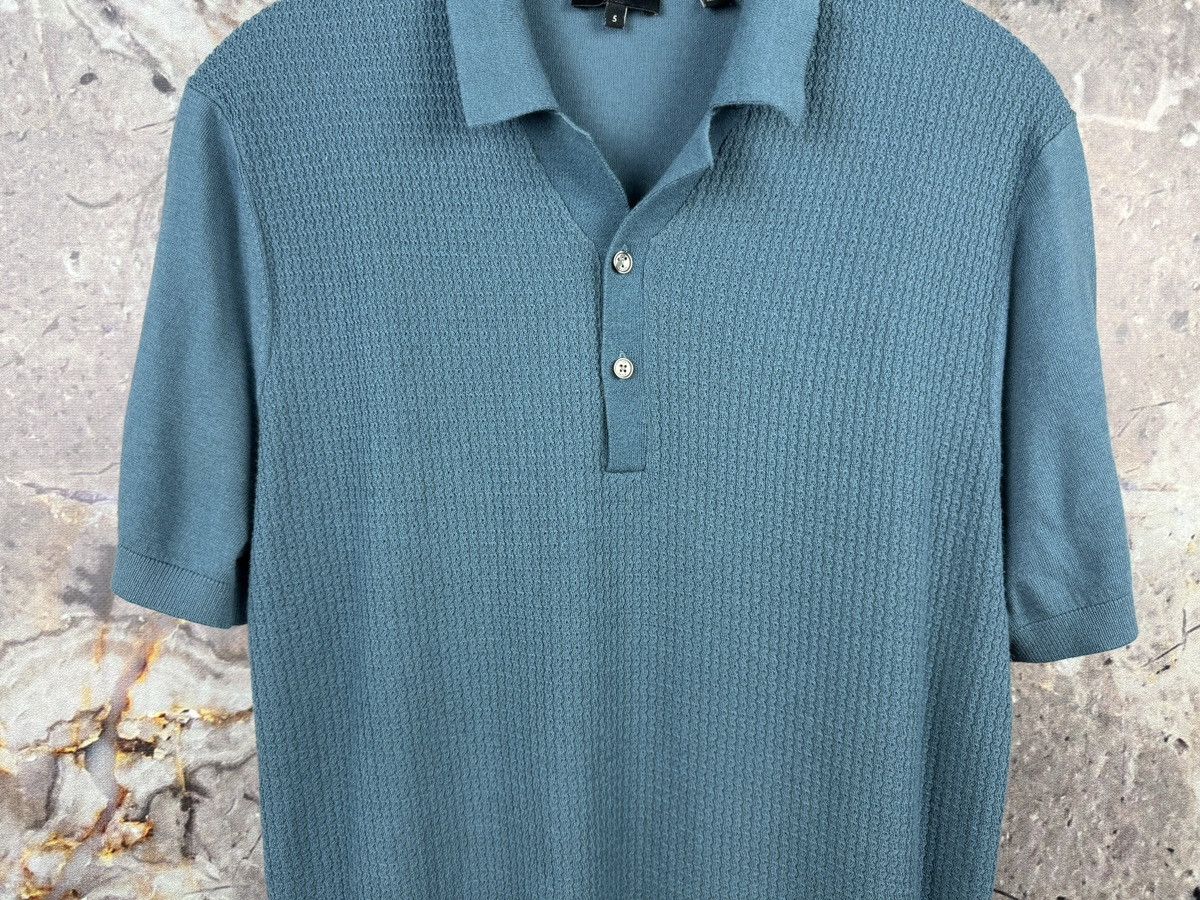 Ted Baker Ted Baker Textured Knit Polo Shirt Blue Short Sleeve Size US XL / EU 56 / 4 - 3 Thumbnail