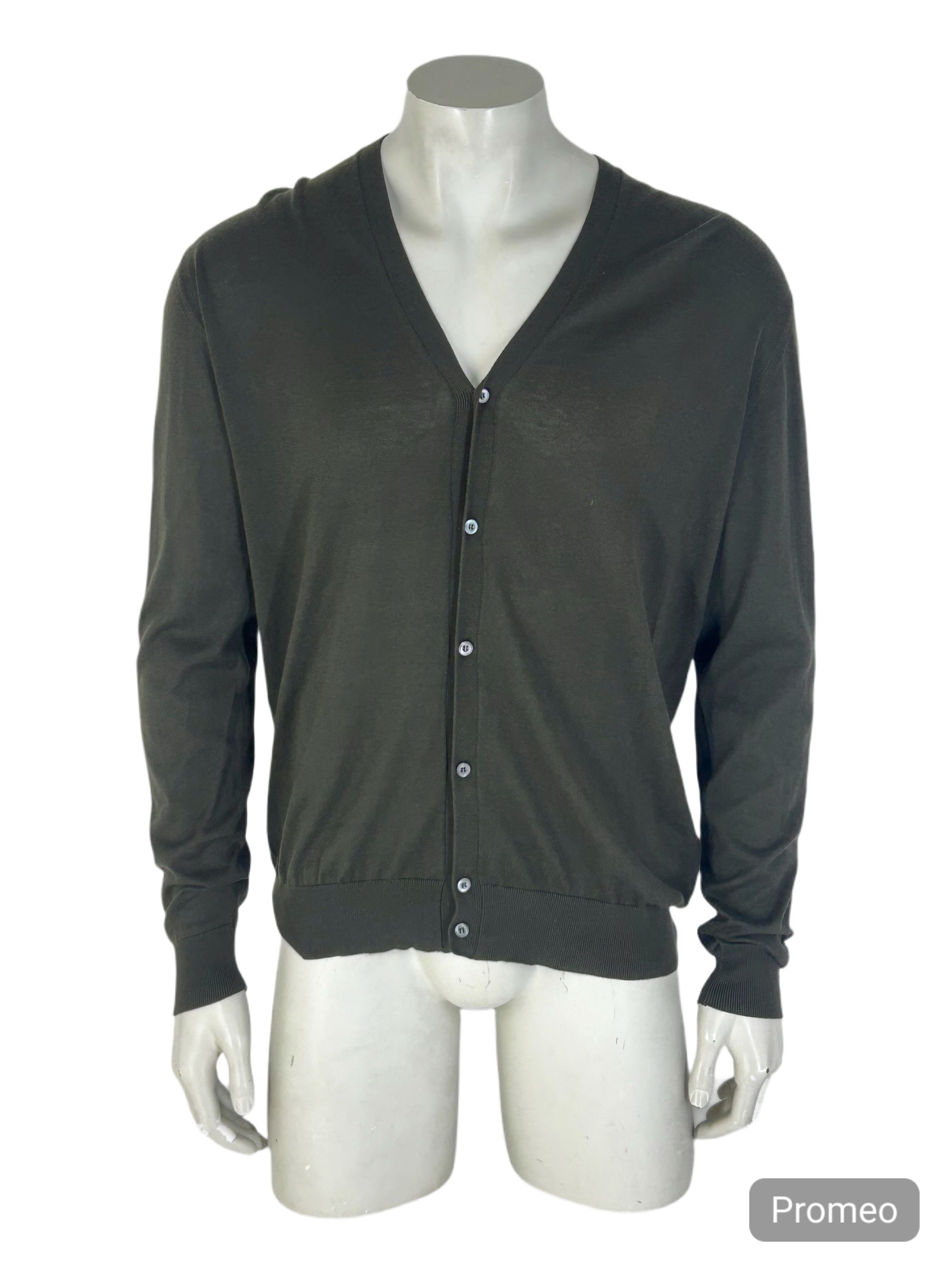 Prada PRADA GREEN COTTON CARDIGAN size 52 Size US L / EU 52-54 / 3 - 1 Thumbnail