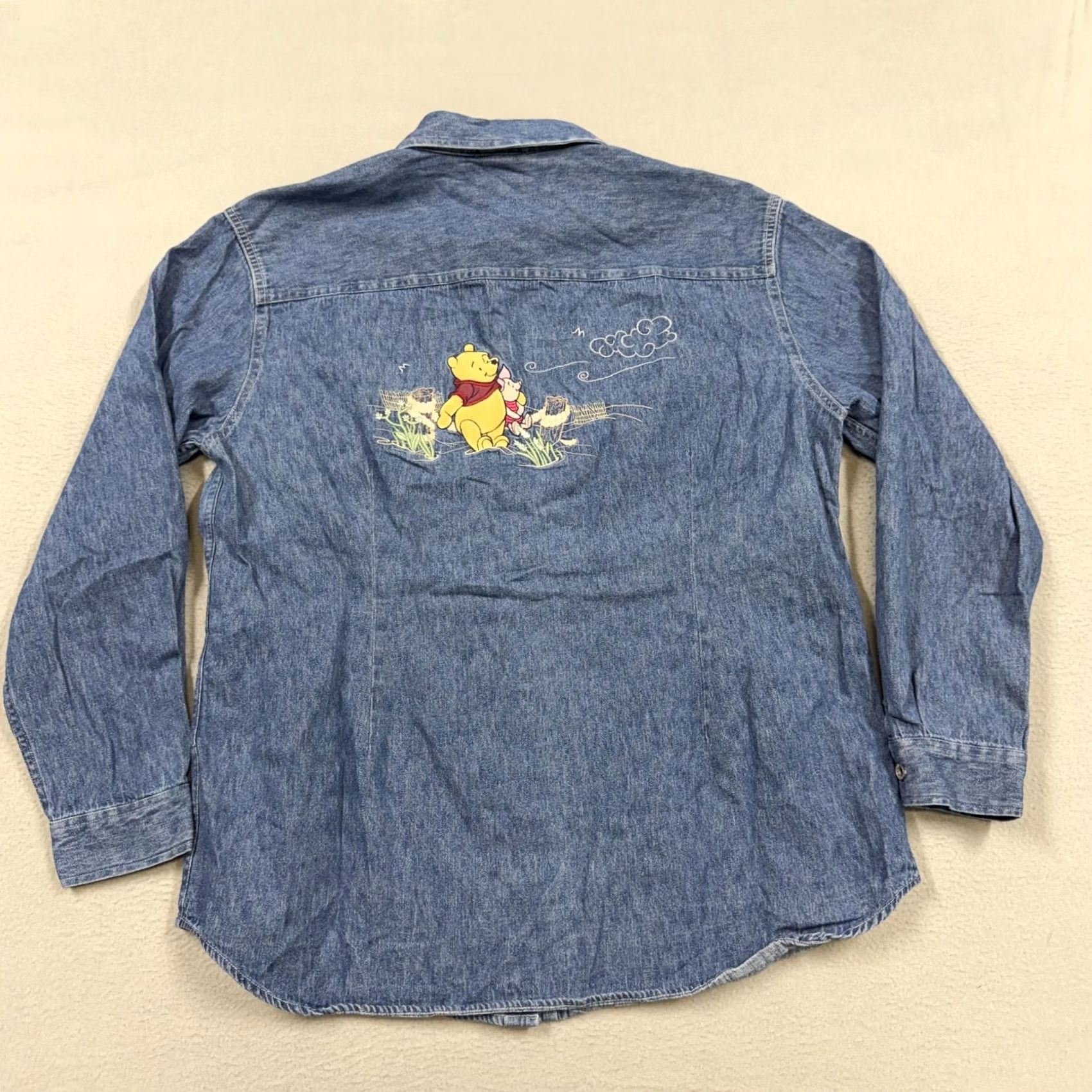 Disney VINTAGE Disney Store Winnie Pooh Piglet Shirt Womens XL Blue Denim Long Sleeve Size XL / US 12-14 / IT 48-50 - 2 Thumbnail
