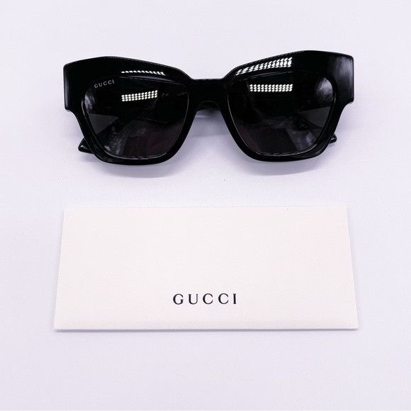 Gucci NEW GUCCI SUNGLASSES GG1422S 001 WOMEN SQUARE BLACK EYEWEAR Size ONE SIZE - 12 Thumbnail